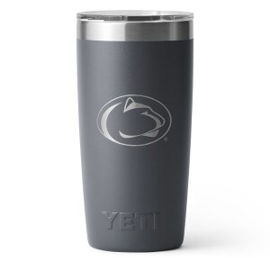 Yeti Rambler 10oz charcoal tumbler with Penn State Athletic Logo